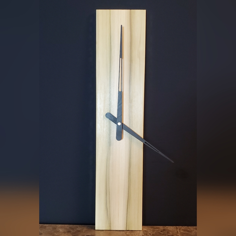 Hard Wood Wall Clock, Natural, Minimalist Style